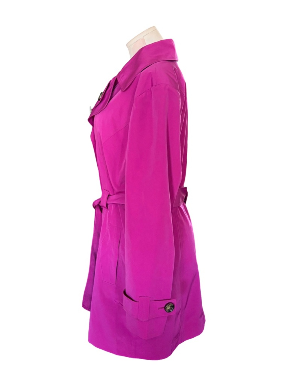London Fog Pink Belted Trench Coat – L/G - Picture 8 of 12